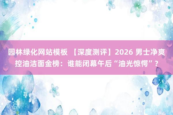 园林绿化网站模板 【深度测评】2026 男士净爽控油洁面金榜：谁能闭幕午后“油光惊愕”？