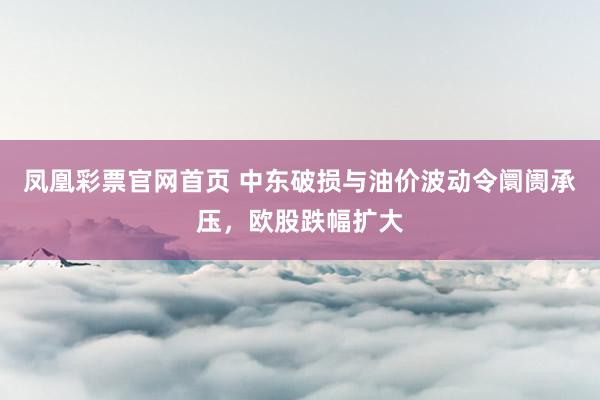 凤凰彩票官网首页 中东破损与油价波动令阛阓承压，欧股跌幅扩大