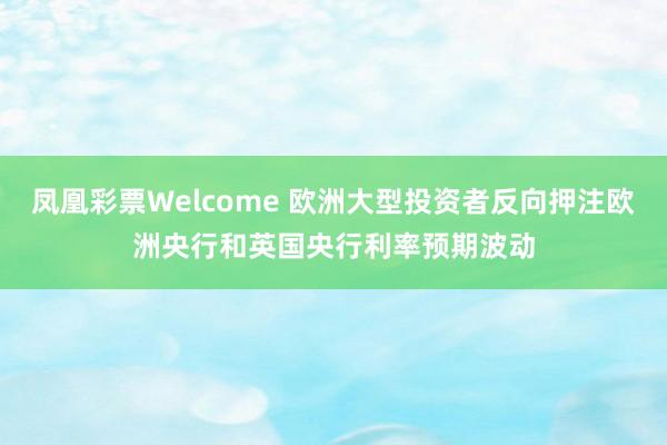 凤凰彩票Welcome 欧洲大型投资者反向押注欧洲央行和英国央行利率预期波动