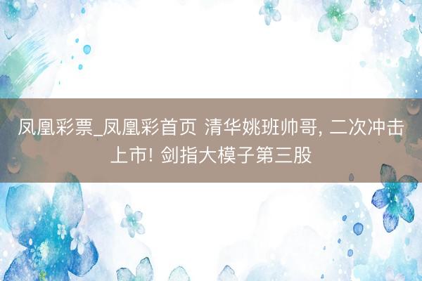凤凰彩票_凤凰彩首页 清华姚班帅哥， 二次冲击上市! 剑指大模子第三股