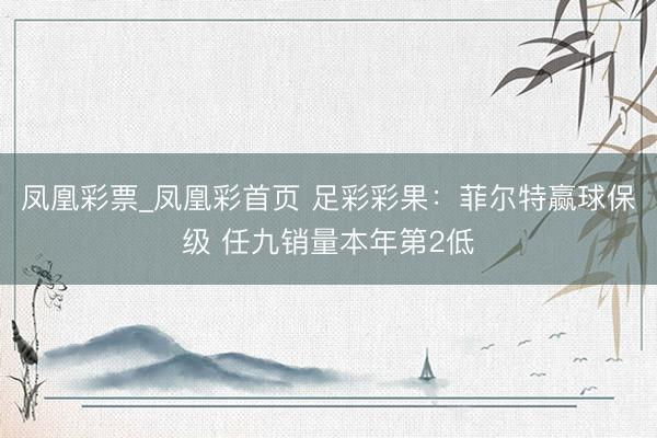 凤凰彩票_凤凰彩首页 足彩彩果：菲尔特赢球保级 任九销量本年第2低