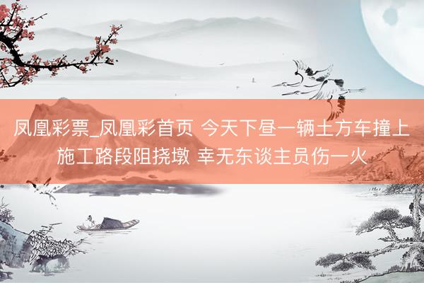 凤凰彩票_凤凰彩首页 今天下昼一辆土方车撞上施工路段阻挠墩 幸无东谈主员伤一火