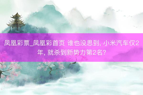 凤凰彩票_凤凰彩首页 谁也没思到， 小米汽车仅2年， 就杀到新势力第2名?