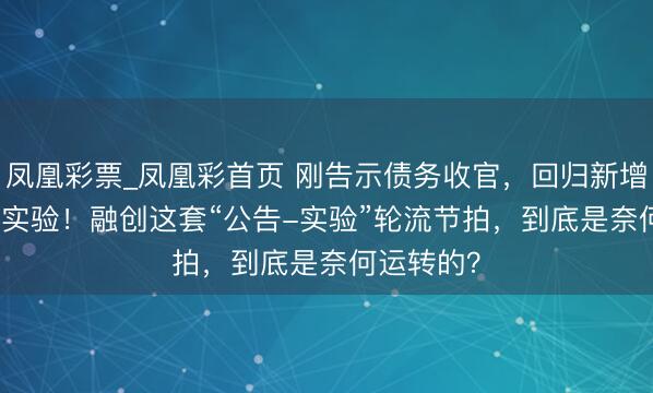 凤凰彩票_凤凰彩首页 刚告示债务收官,回归新增11.6亿被实验!融创这套“公告-实验”轮流节拍,到底是奈何运转的?